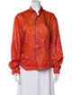 Rohka Silk Printed Button-Up Top