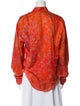 Rohka Silk Printed Button-Up Top
