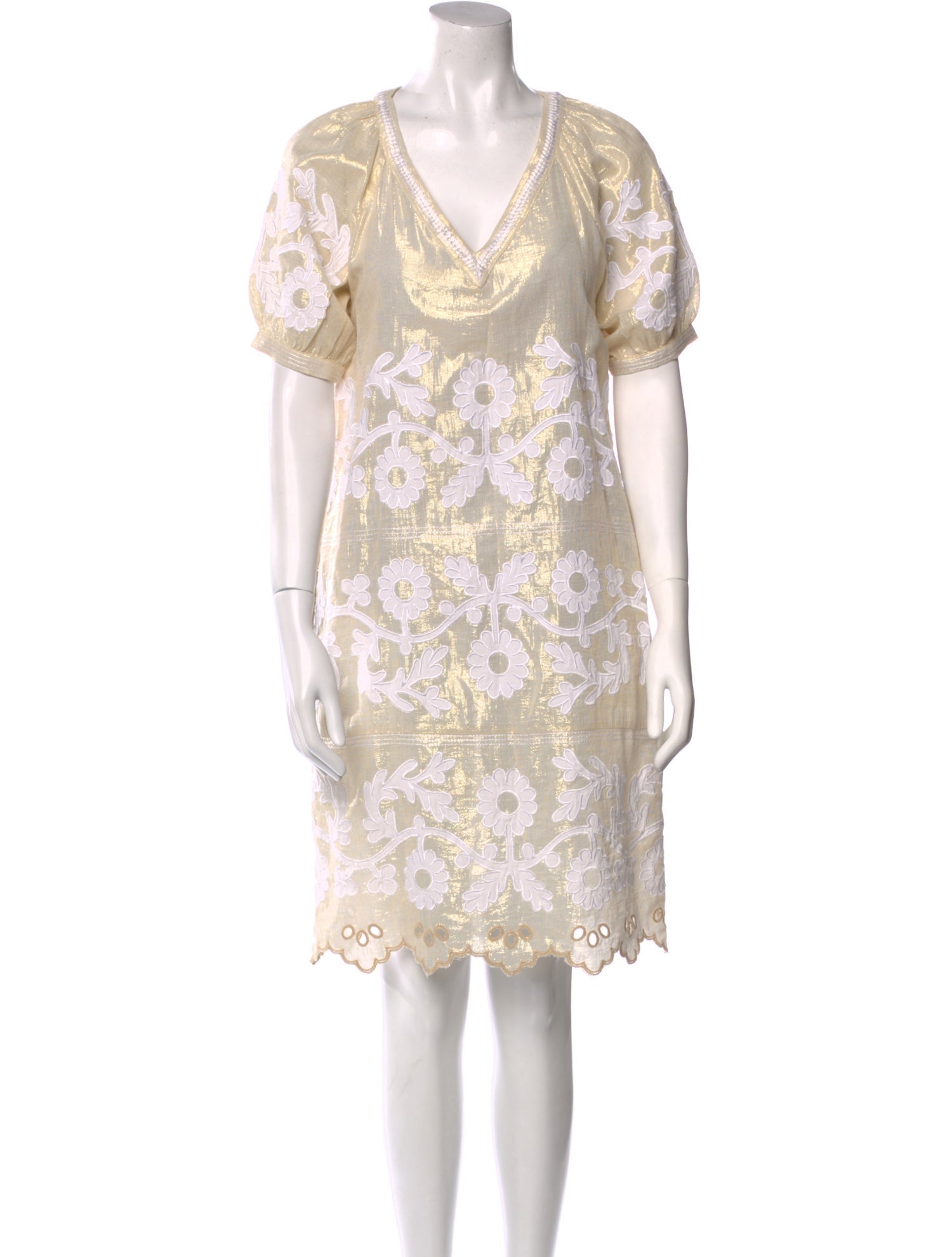 Rose Lace Pattern Knee-Length Dress