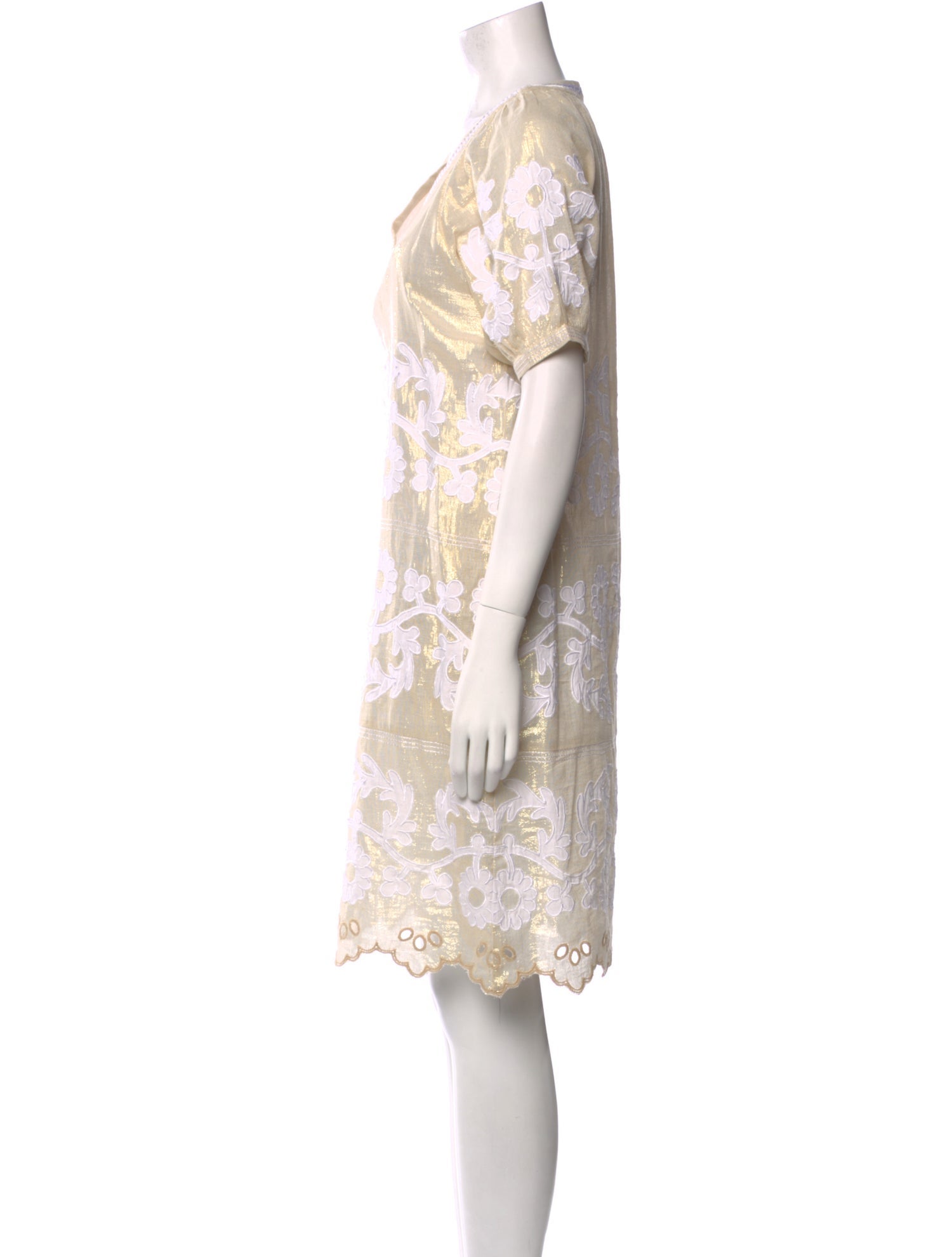 Rose Lace Pattern Knee-Length Dress