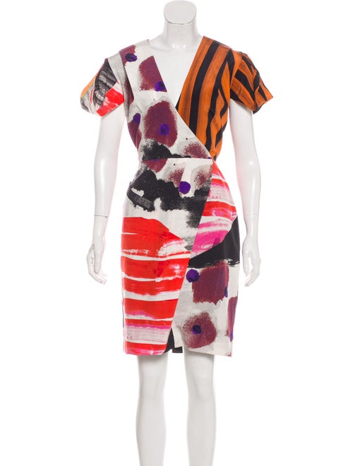 Romance Was Born Silk Abstract Dress multicolor