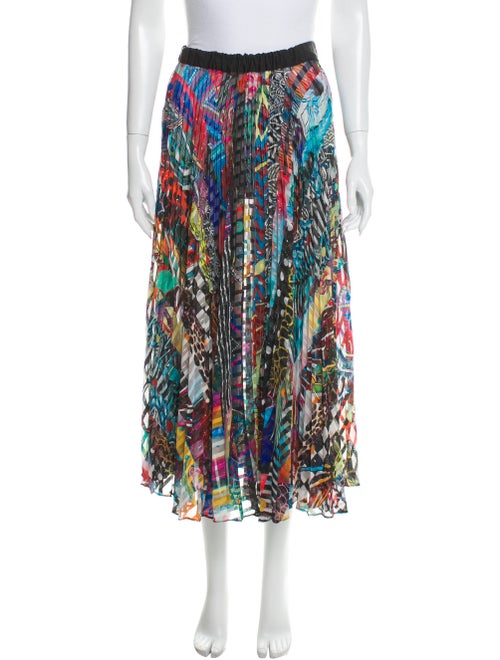 Romance Was Born Printed Midi Length Skirt Black