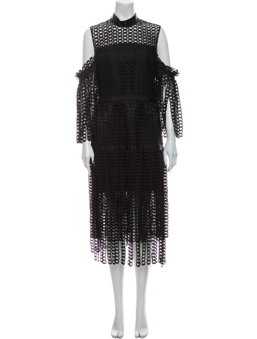 Romance Was Born Lace Pattern Mini Dress Black