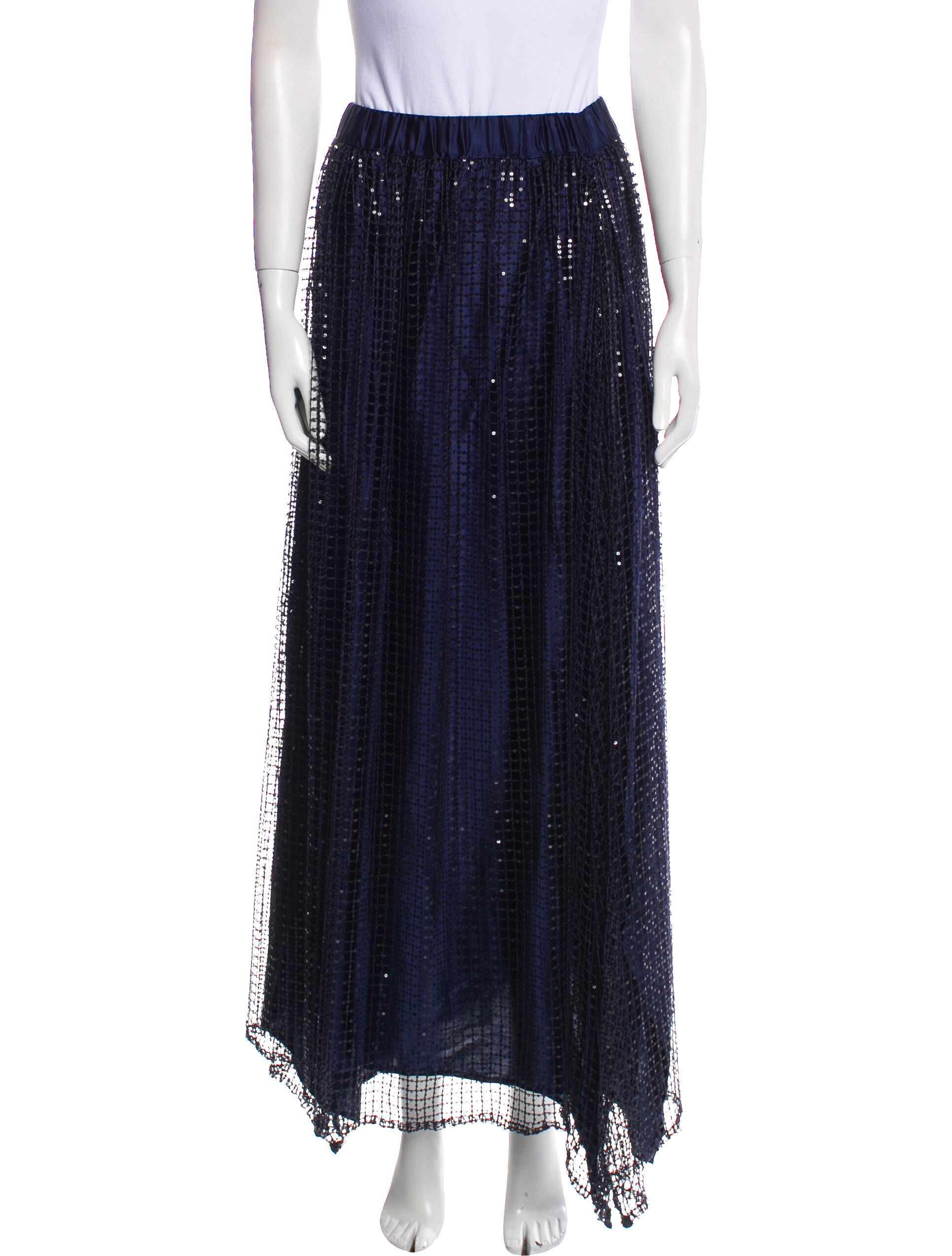 Romance Was Born Silk Midi Length Skirt