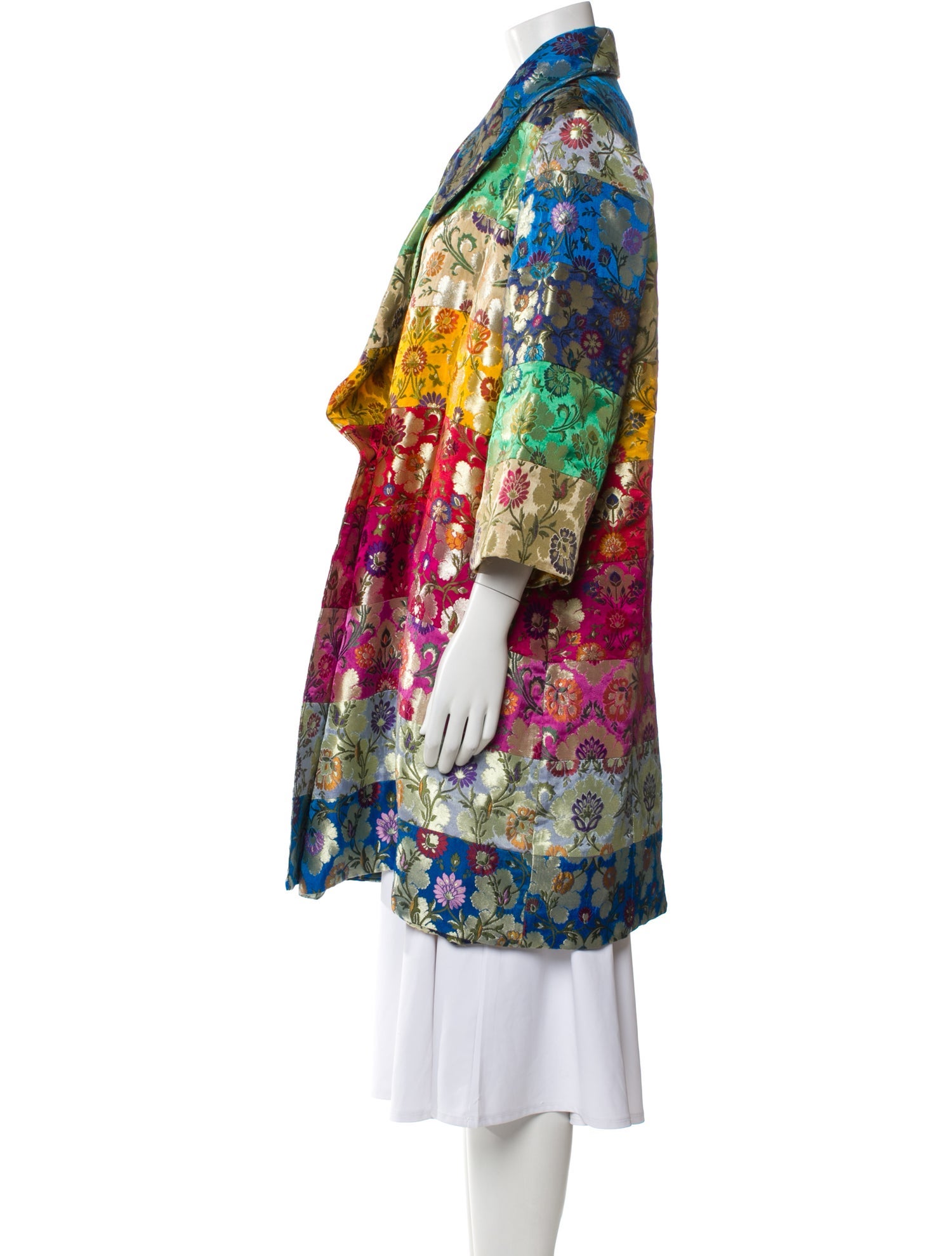 Romance Was Born Silk Floral Print Trench Coat