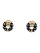 Robert Wander 14K Mother of Pearl & Onyx Polka Dot Earclips