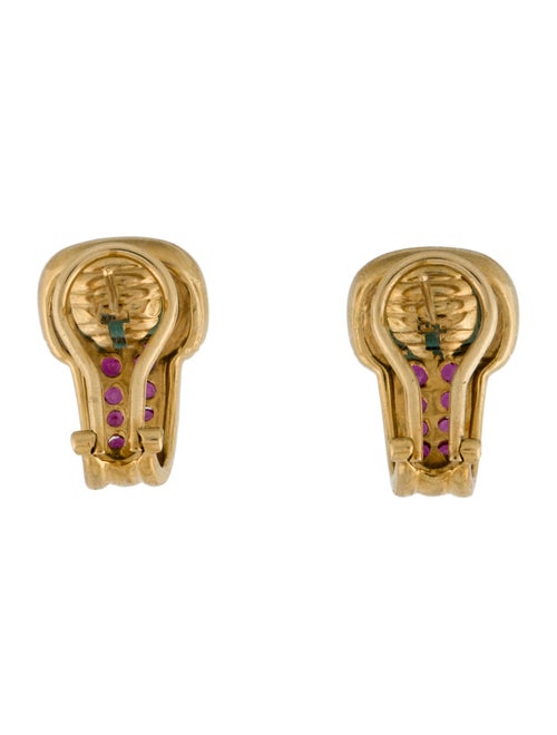 Robert Wander 18K Tourmaline & Ruby Clip-On Earrings