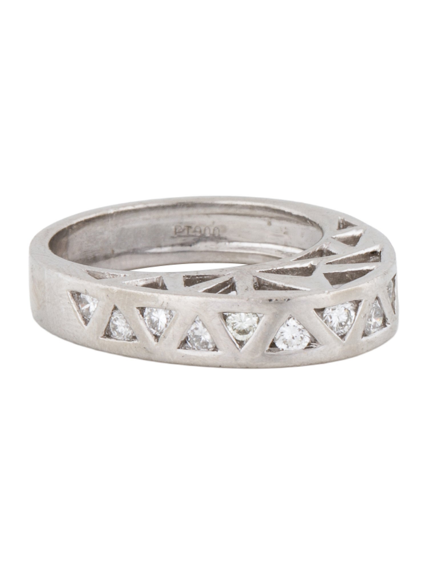 Robert Wander Platinum Diamond Domed Cutout Band
