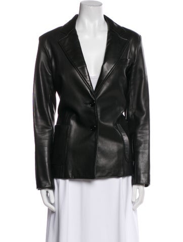 Pre-owned Roots Leather Blazer In Black