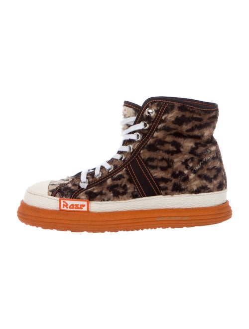 Martine Rose Fur Animal Print Sneakers Rose