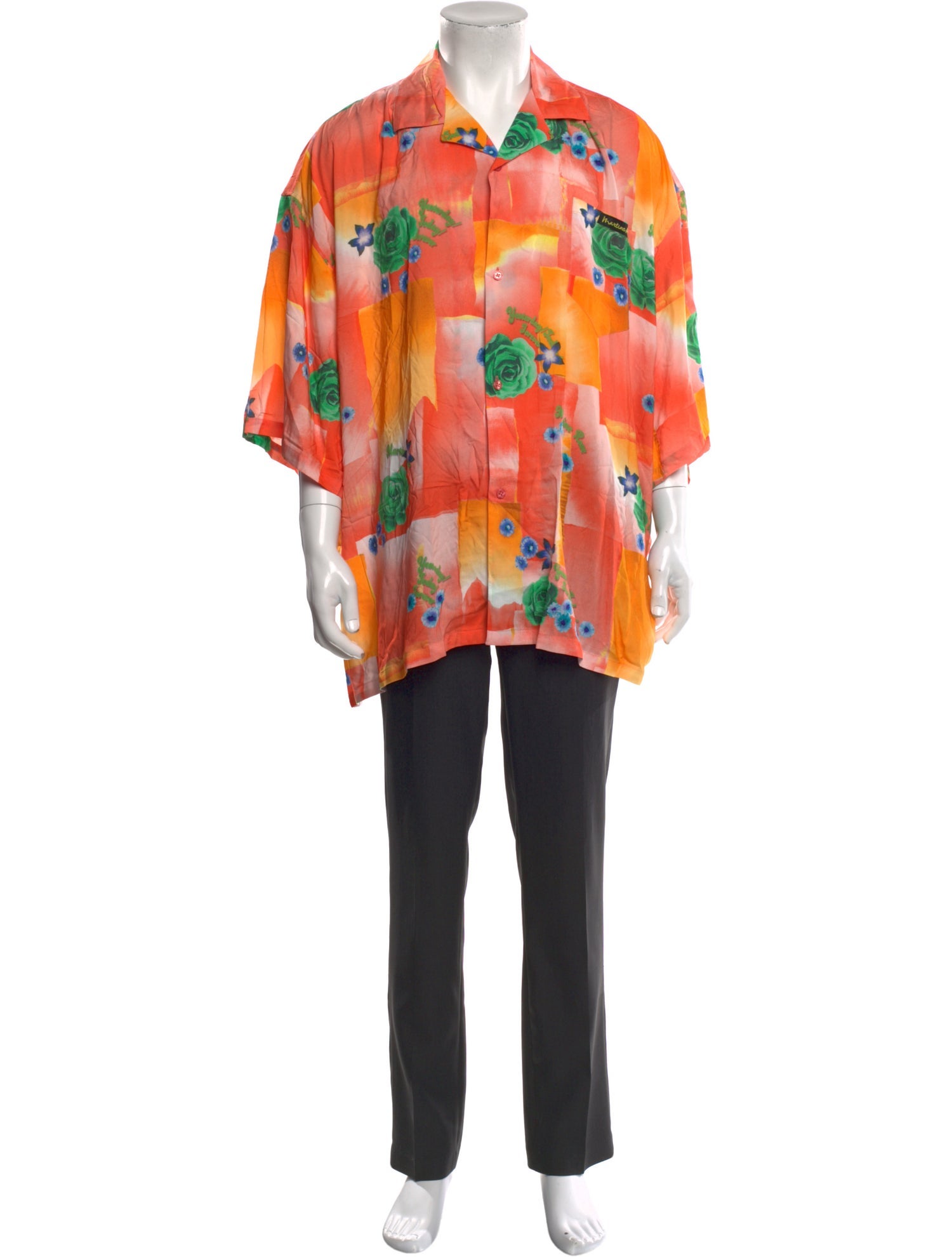 Martine Rose Floral Print Three-Quarter Sleeve Shirt w/ Tags