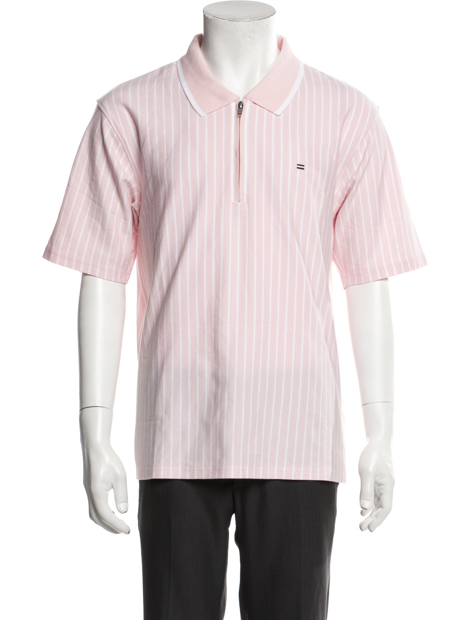Martine Rose Striped V-Neck Polo Shirt