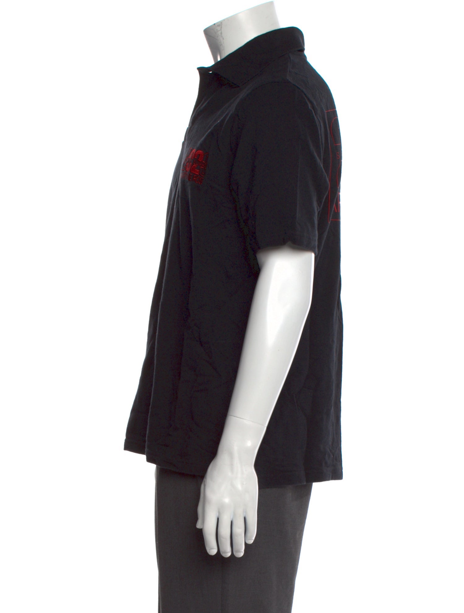 Martine Rose Graphic Print Collar Polo Shirt