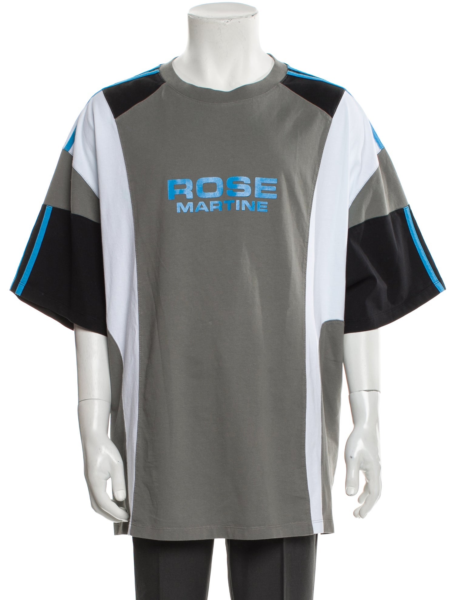 Martine Rose Colorblock Pattern Crew Neck T-Shirt