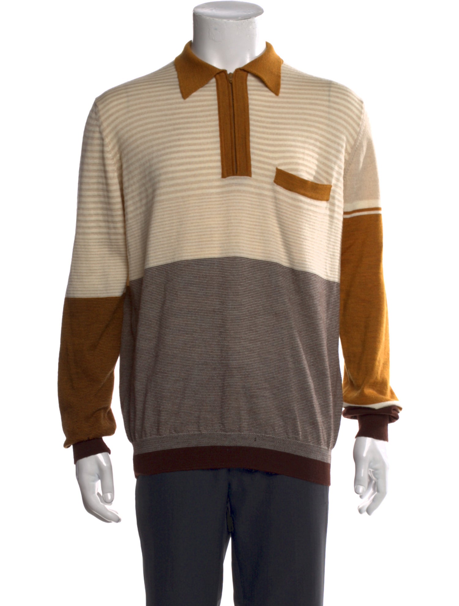 Martine Rose Merino Wool Striped Polo Sweater