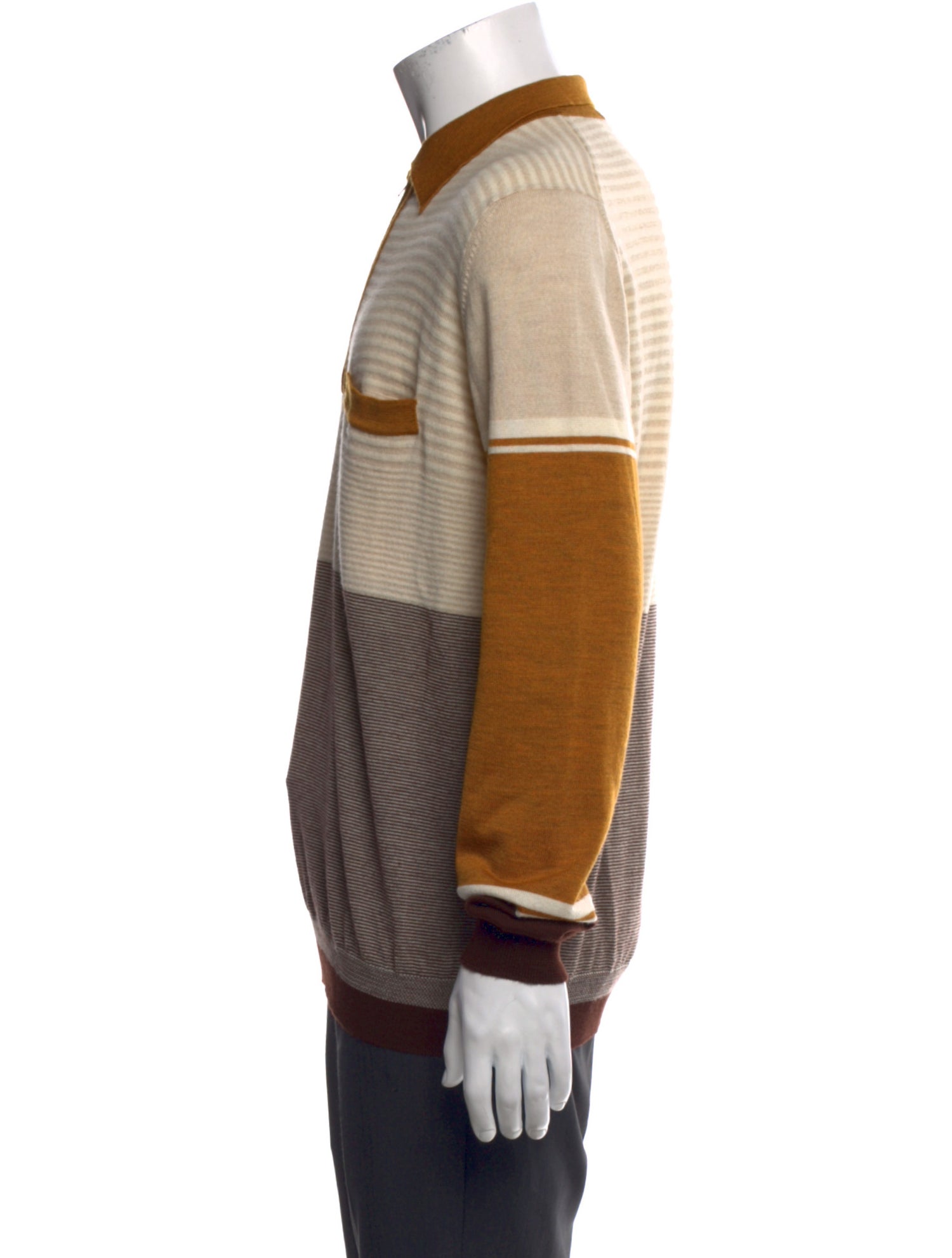 Martine Rose Merino Wool Striped Polo Sweater