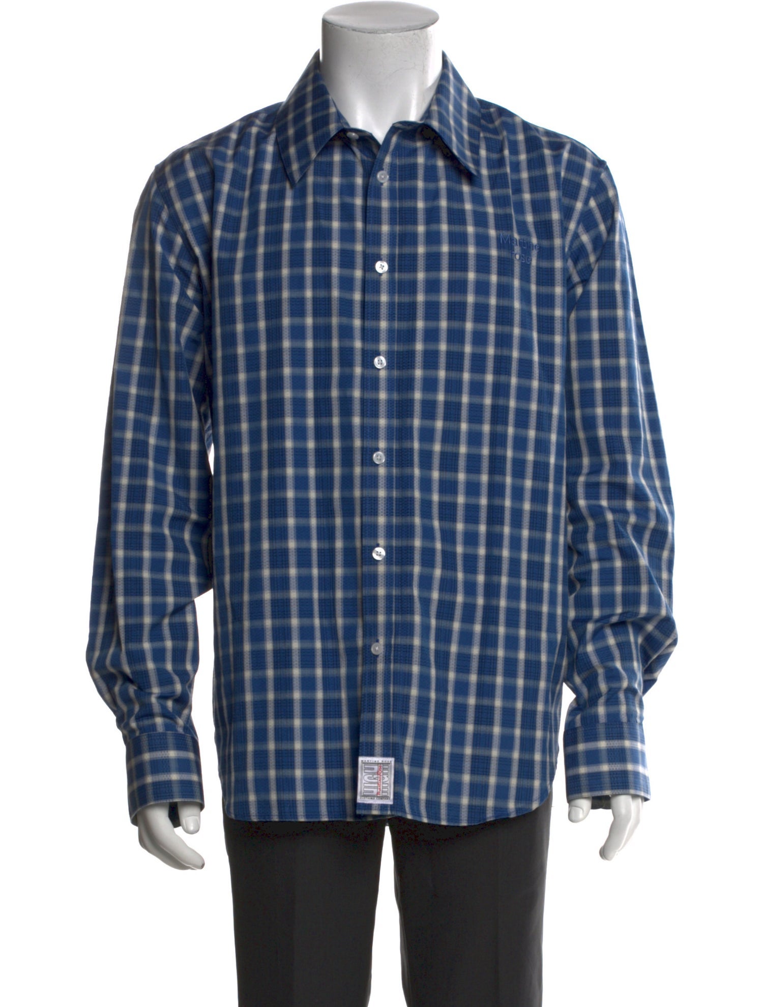 Martine Rose Plaid Print Long Sleeve Shirt