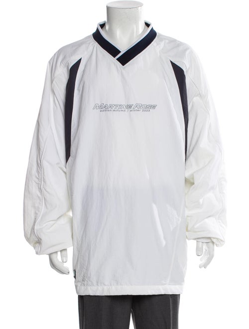 Martine Rose Colorblock Pattern V-Neck Henley