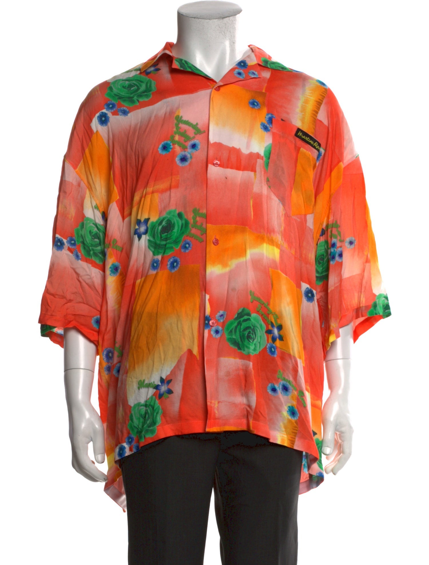 Martine Rose Printed Three-Quarter Sleeve Shirt