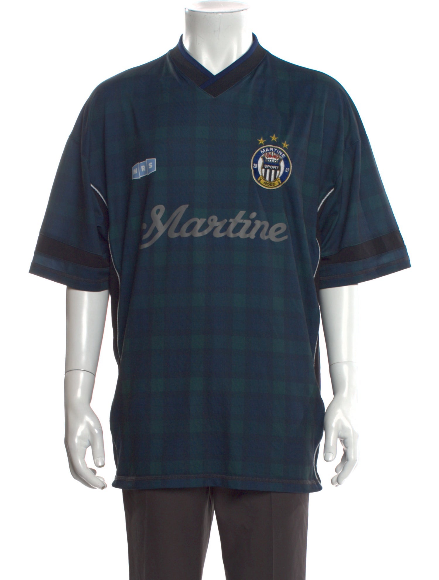 Martine Rose Plaid Print Short Sleeve Shirt