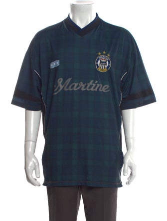 Martine Rose Plaid Print Short Sleeve Shirt