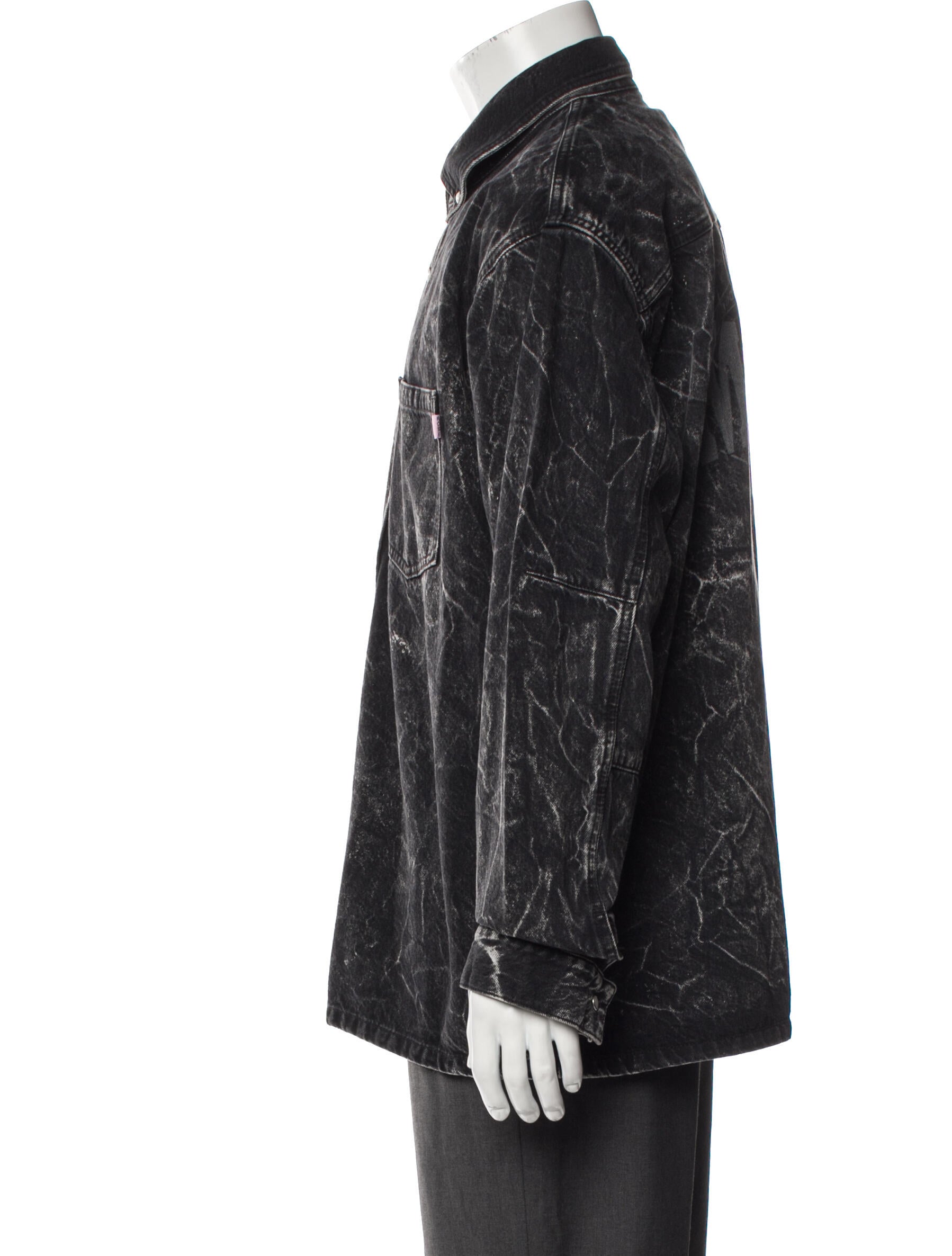 Martine Rose Plaid Print Denim Jacket