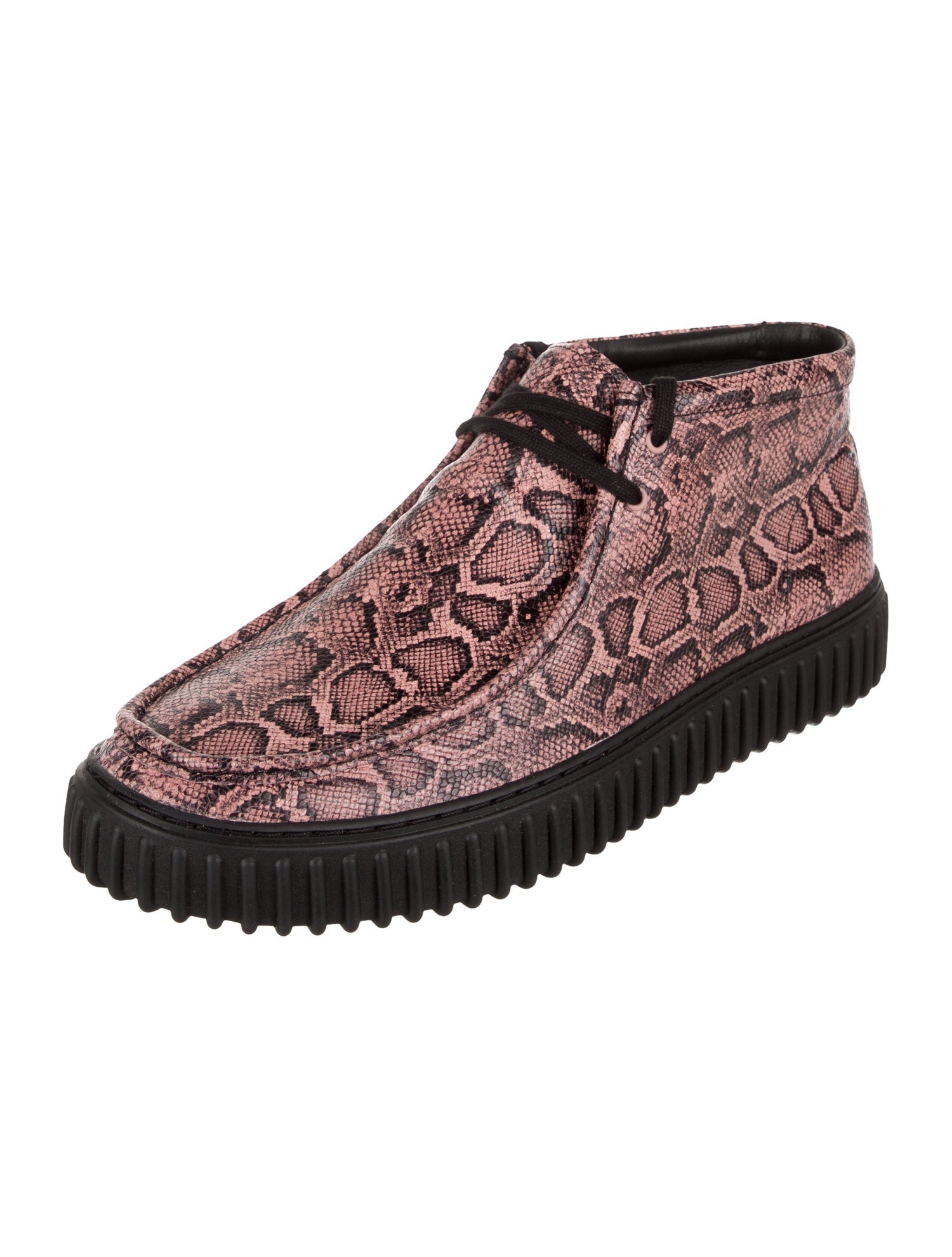 Martine Rose Snakeskin Animal Print Lace-Up Boots