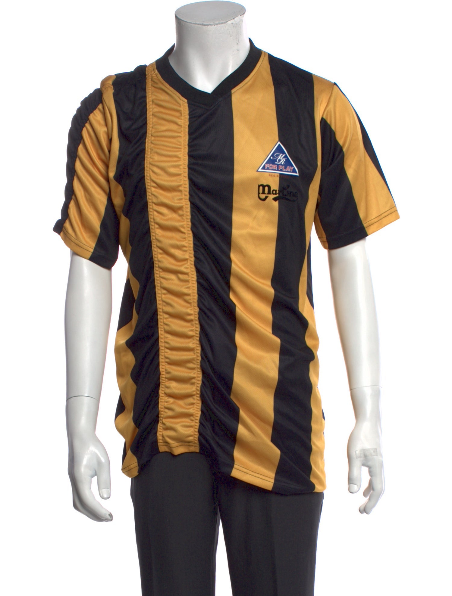 Martine Rose Colorblock Pattern V-Neck T-Shirt