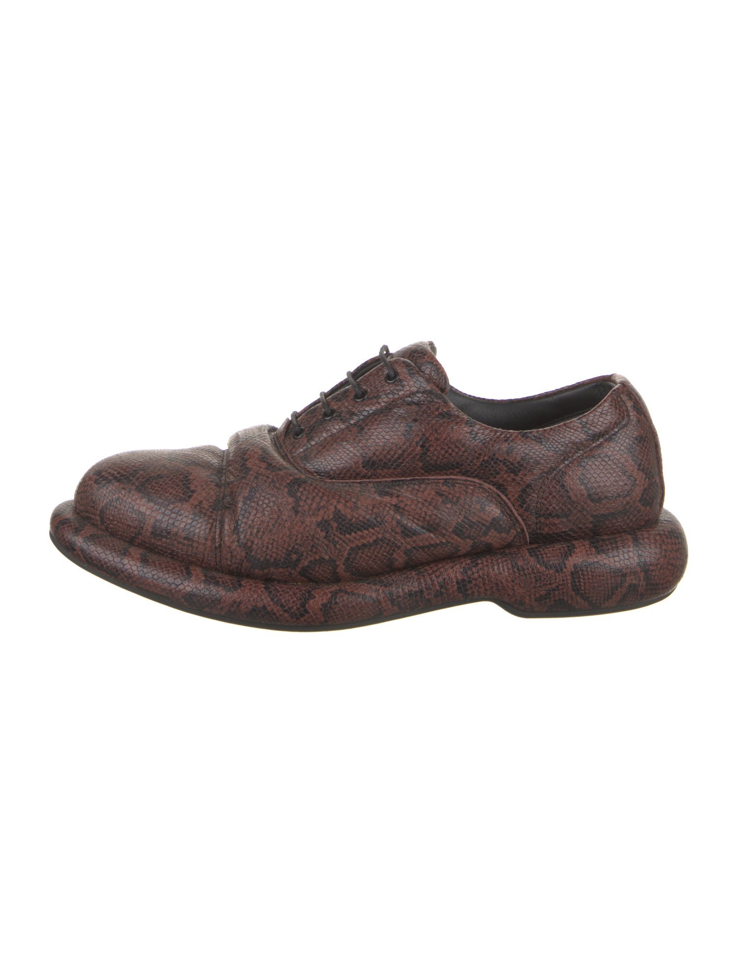 Martine Rose Calf Leather Animal Print Oxfords
