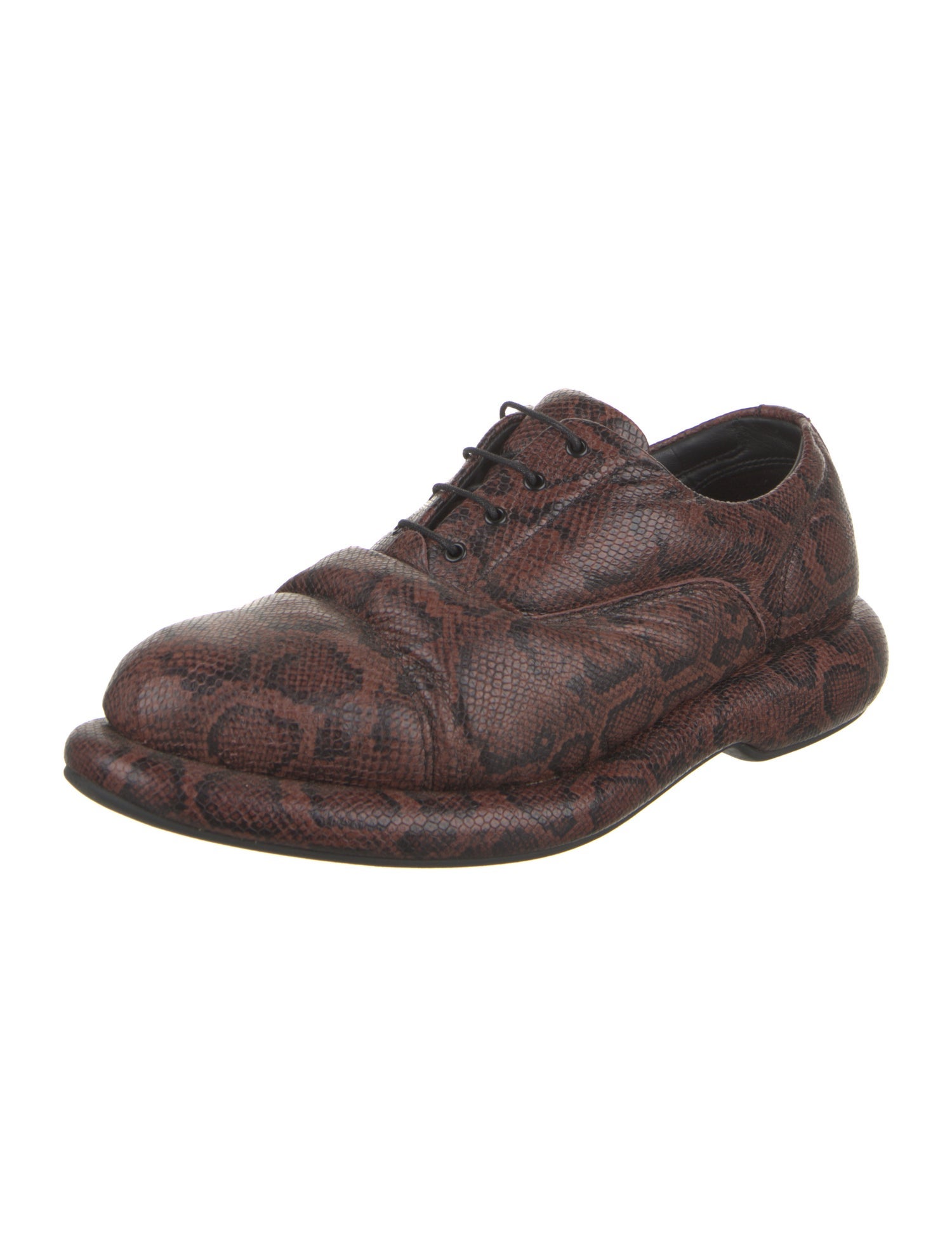 Martine Rose Calf Leather Animal Print Oxfords