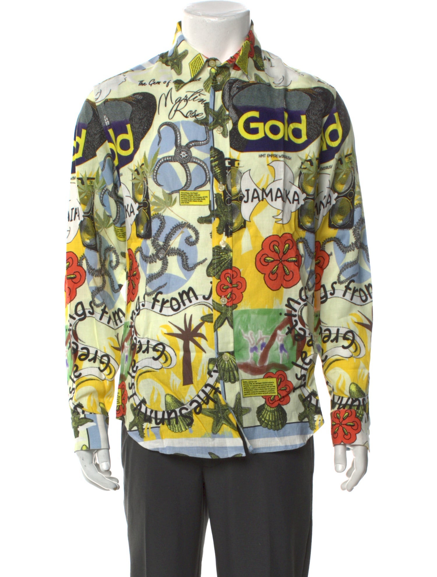 Martine Rose Linen Floral Print Shirt w/ Tags