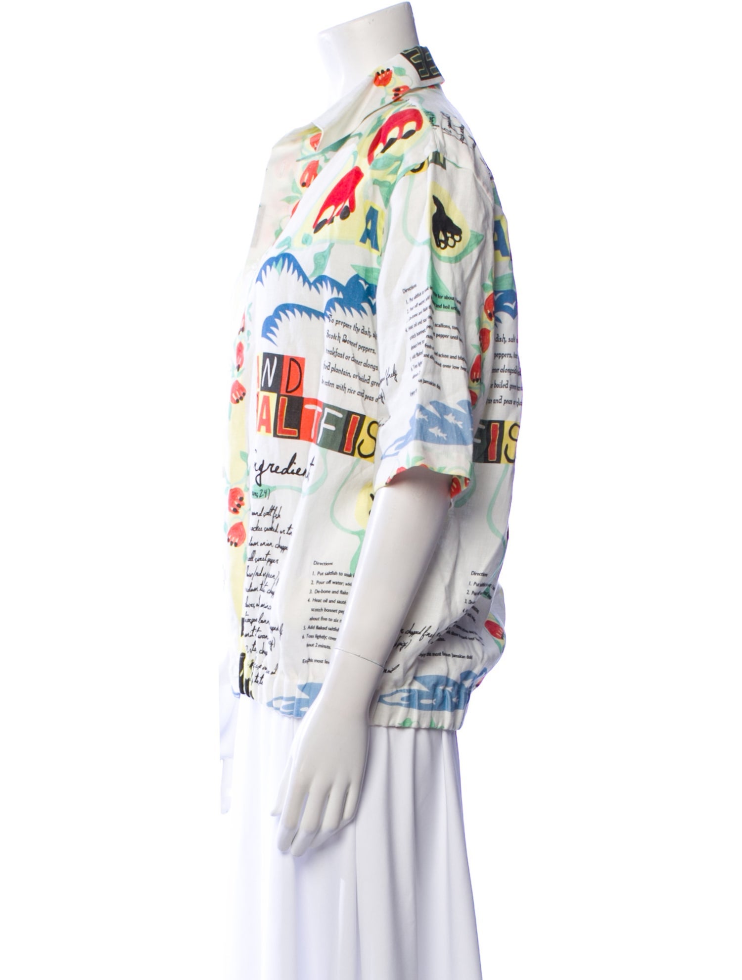 Martine Rose Linen Printed Button-Up Top