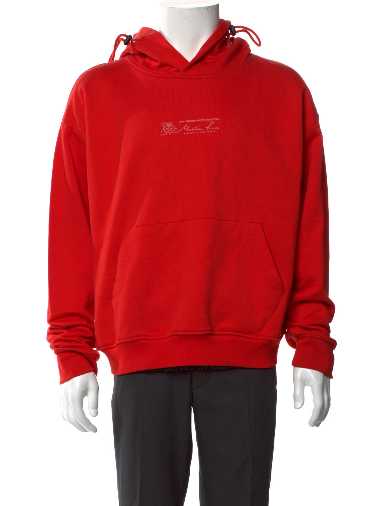 Martine Rose Graphic Print V-Neck Hoodie