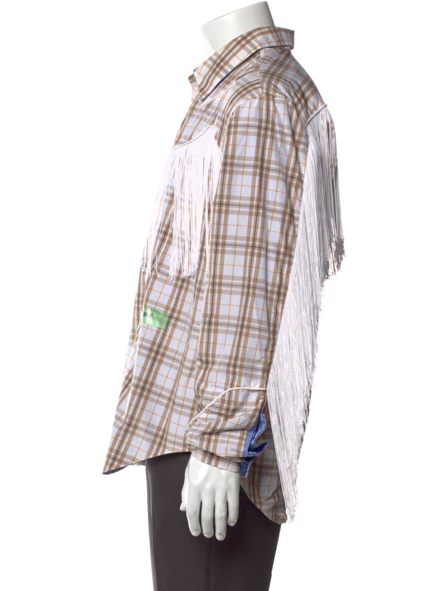 Martine Rose Plaid Print Long Sleeve Western Shirt