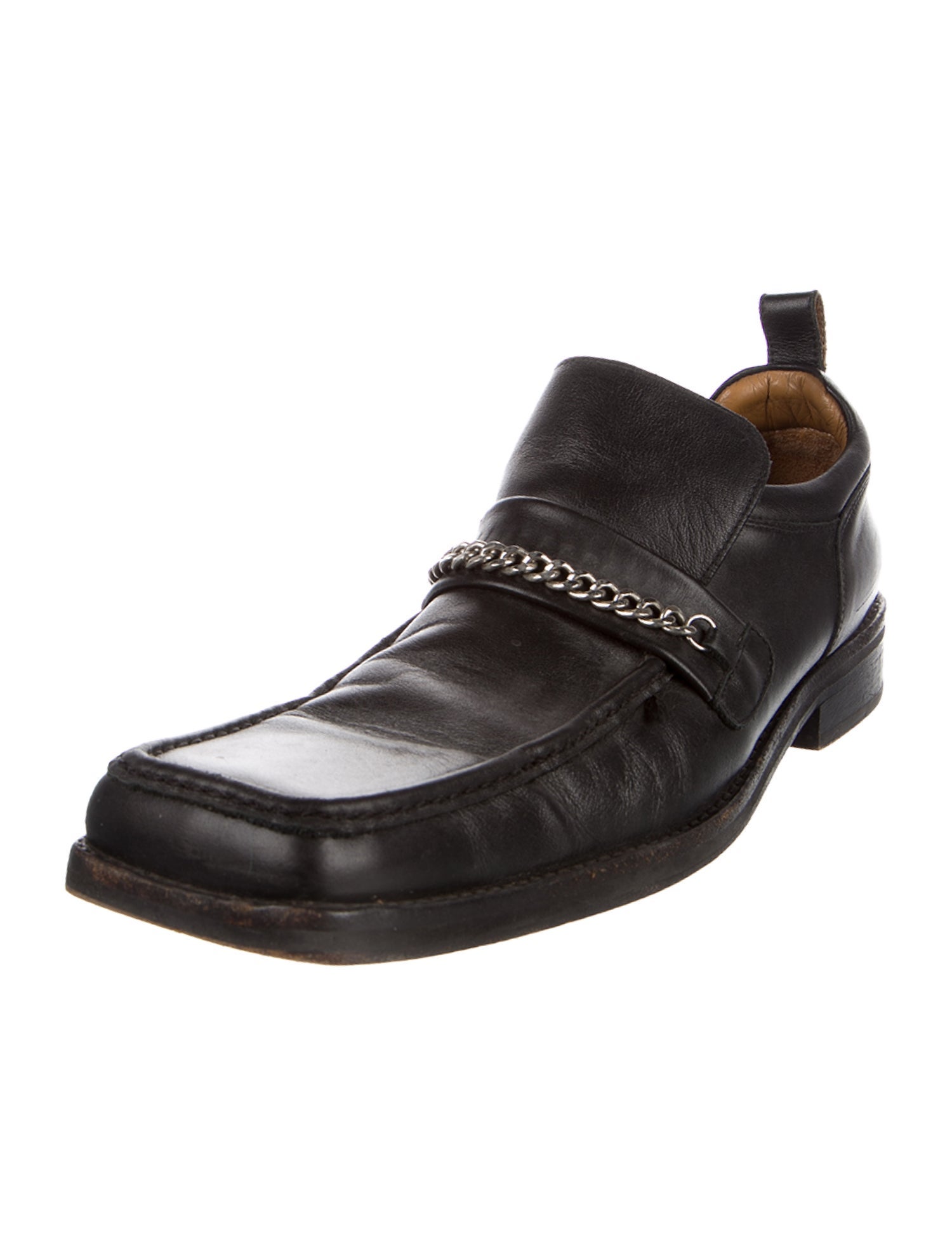 Martine Rose Leather Chain-Link Accents Dress Loafers