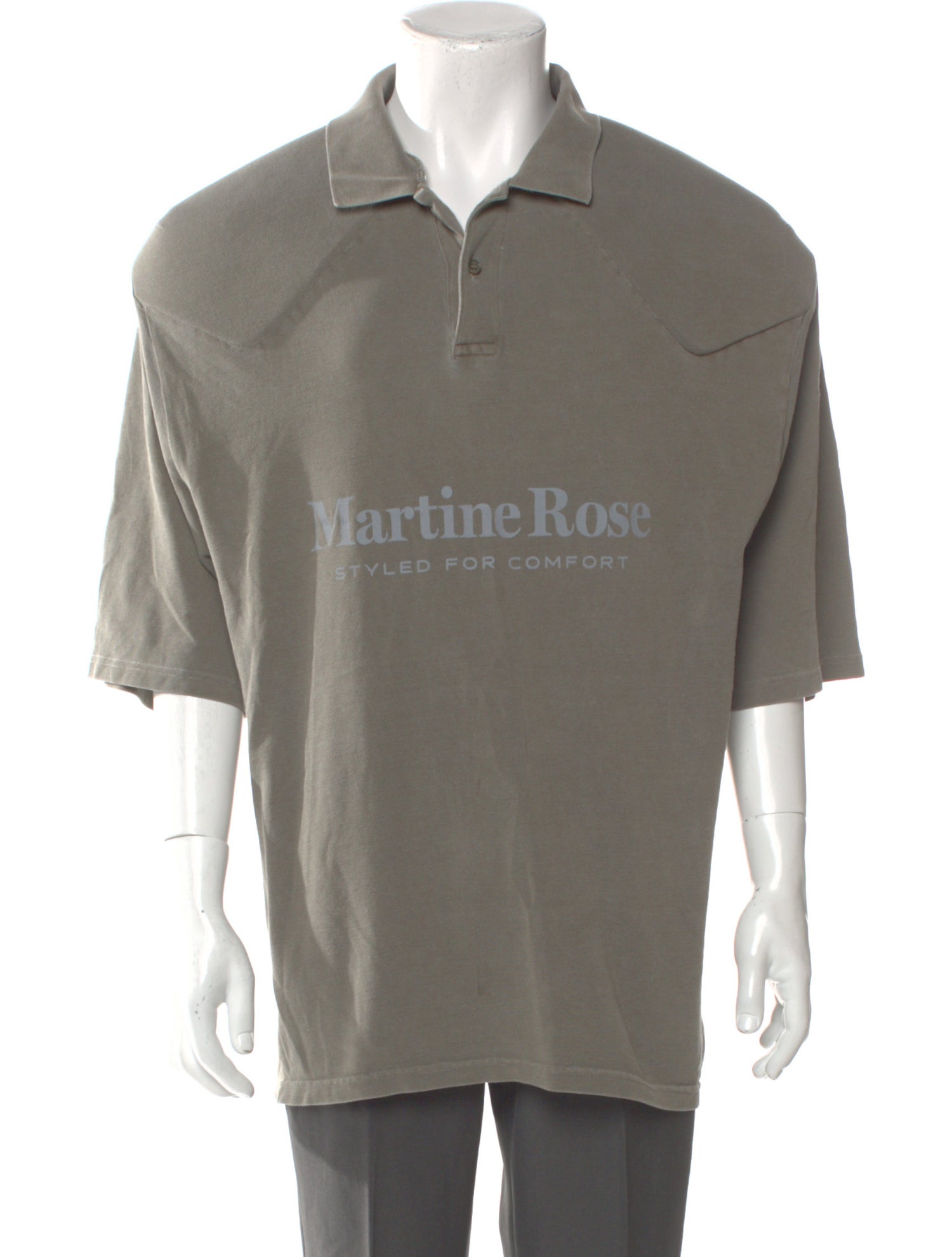 Martine Rose Collar Three-Quarter Sleeve Polo Shirt