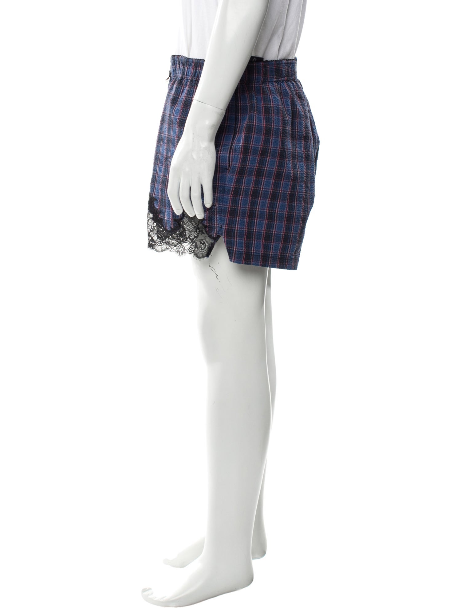 Martine Rose Plaid Print Jogger Shorts