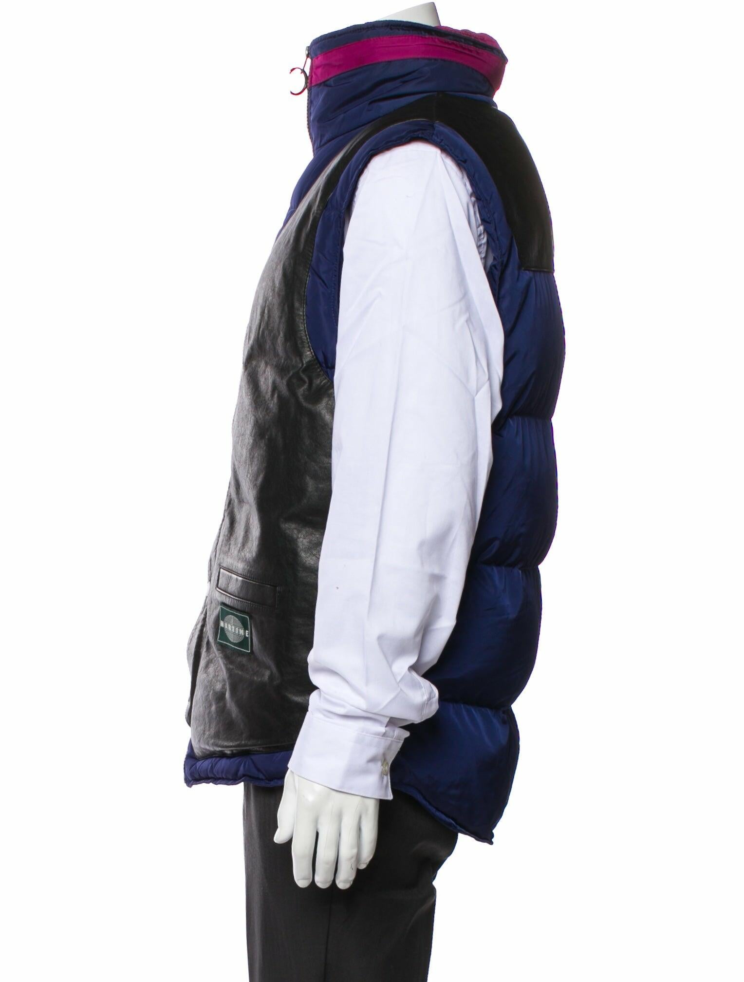 Martine Rose Leather Colorblock Pattern Vest