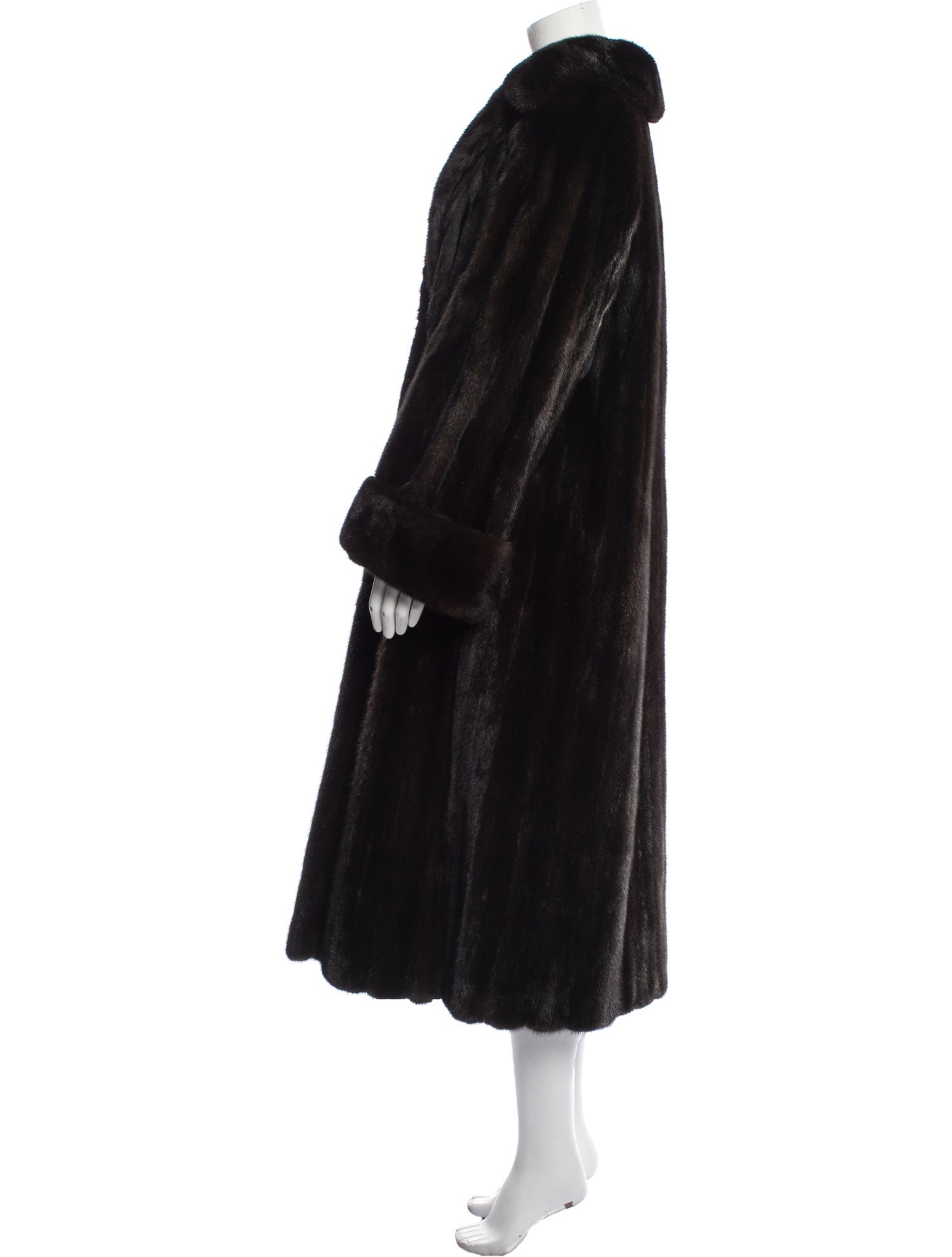 Long black fur coat by Yves Saint Laurent