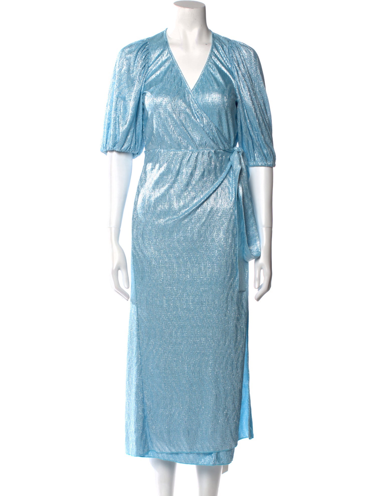 ROTATE Birger Christensen V-Neck Midi Length Dress