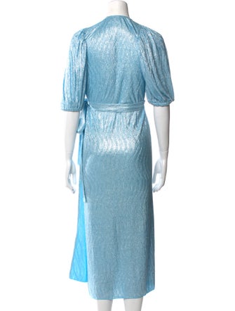 ROTATE Birger Christensen V-Neck Midi Length Dress