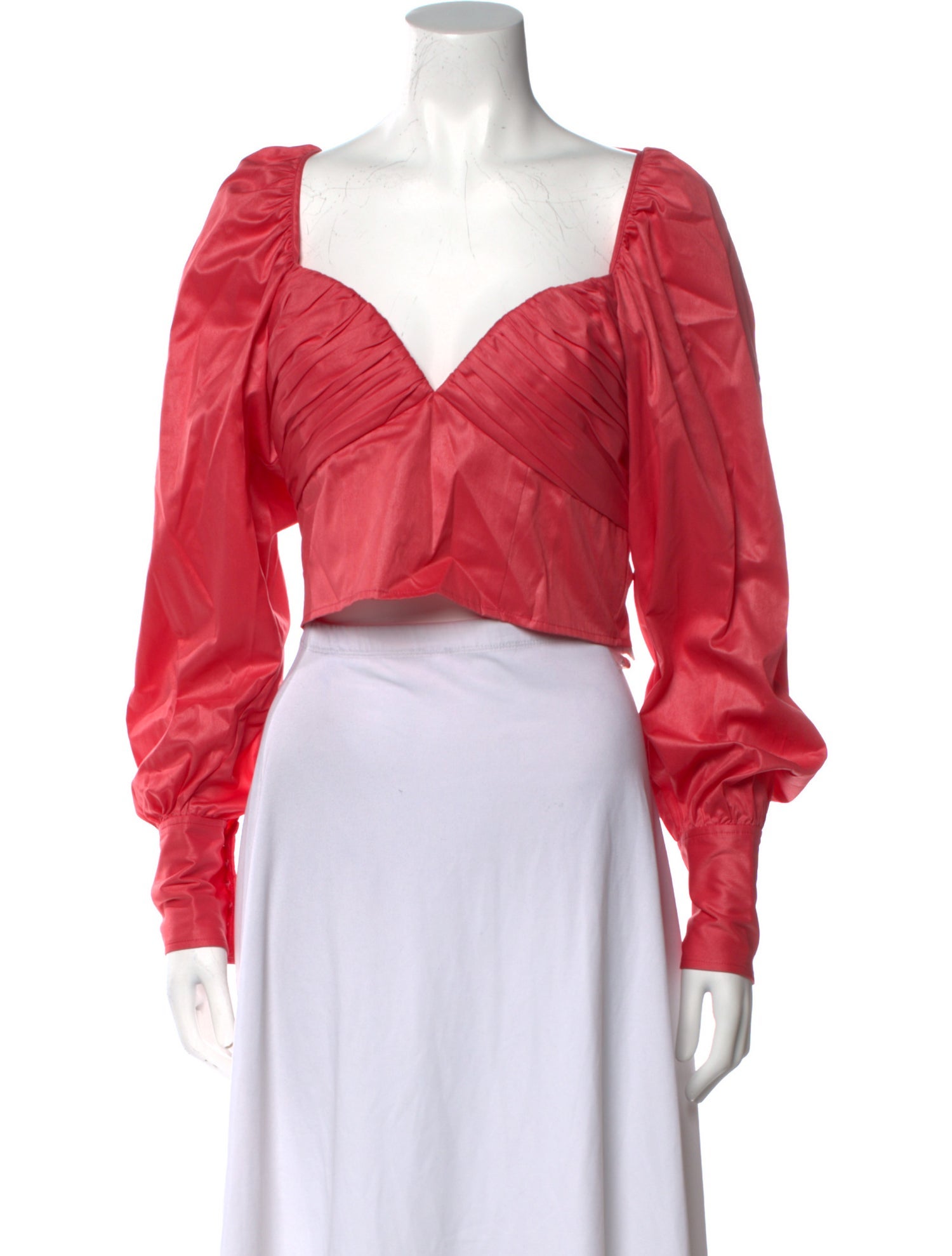 ROTATE Birger Christensen V-Neck Long Sleeve Crop Top w/ Tags