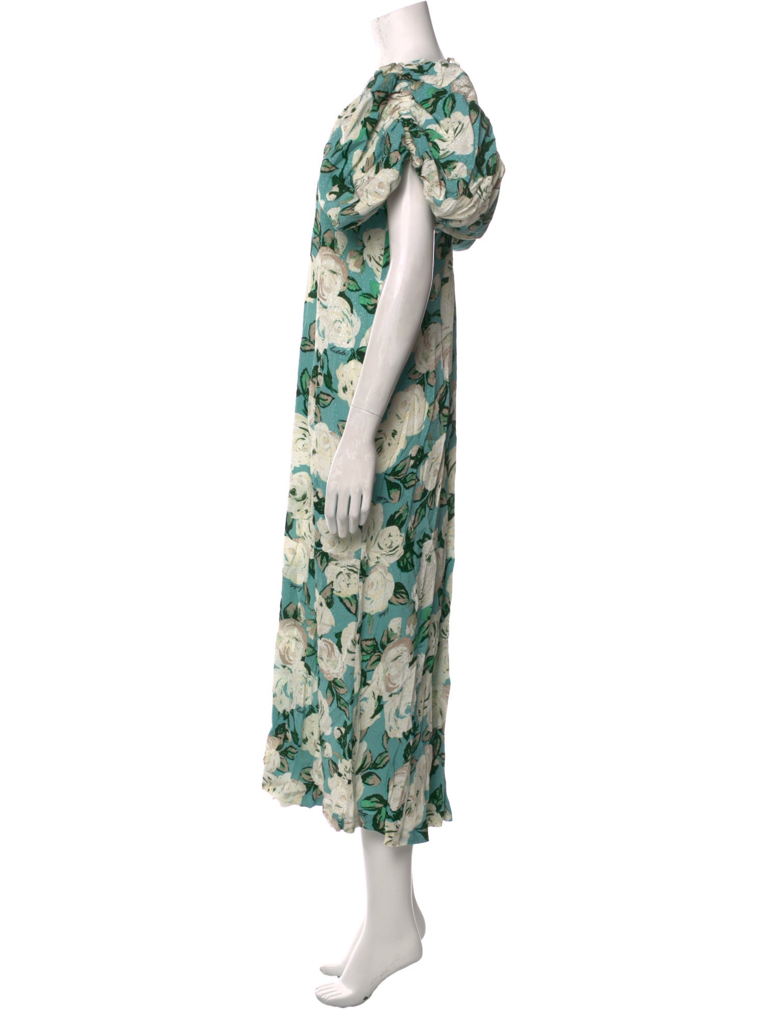 ROTATE Birger Christensen Floral Print Long Dress