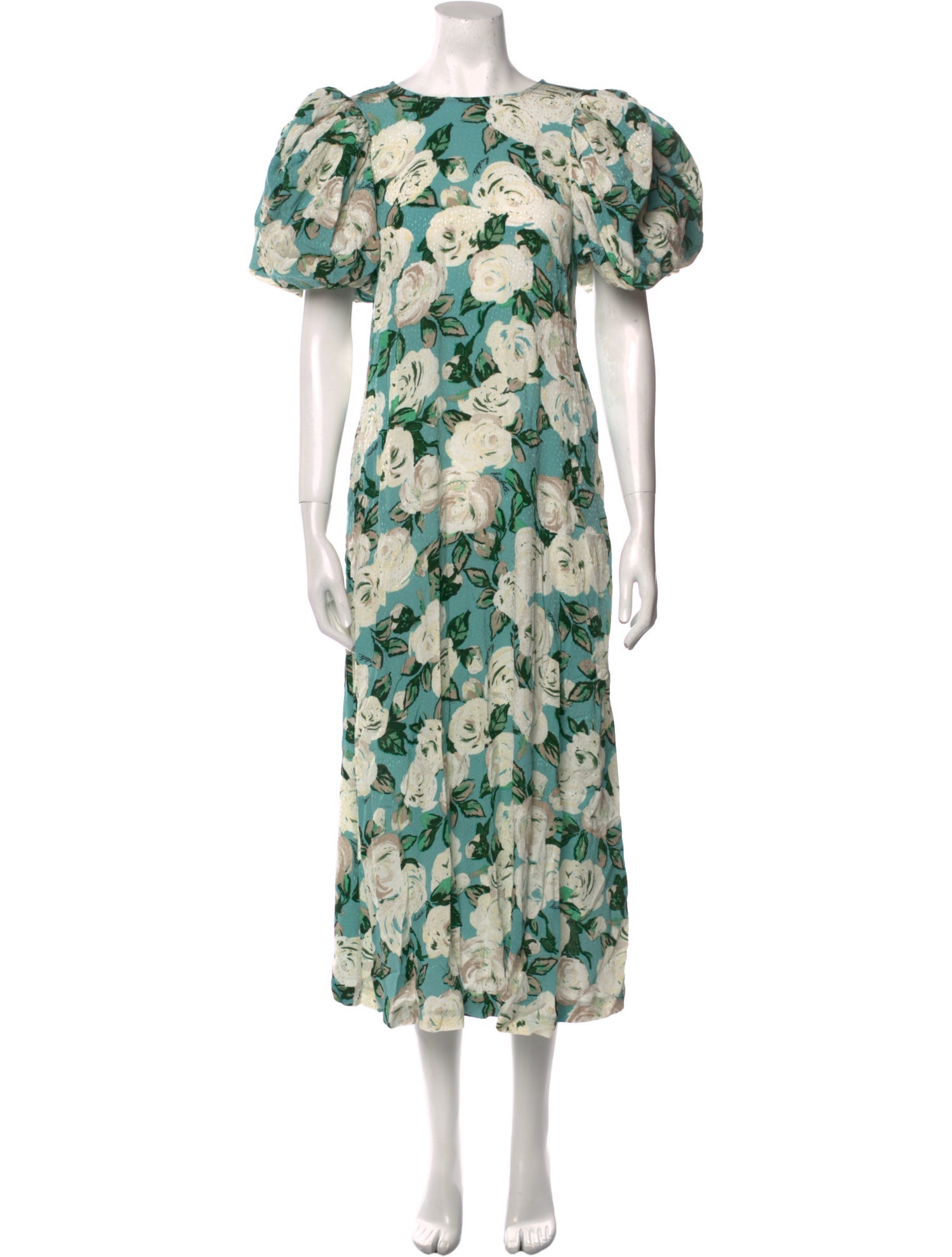 ROTATE Birger Christensen Floral Print Long Dress