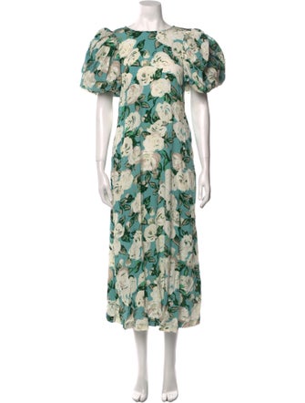 ROTATE Birger Christensen Floral Print Long Dress