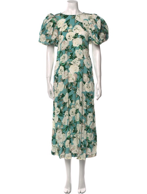 ROTATE Birger Christensen Floral Print Long Dress