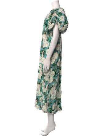 ROTATE Birger Christensen Floral Print Long Dress