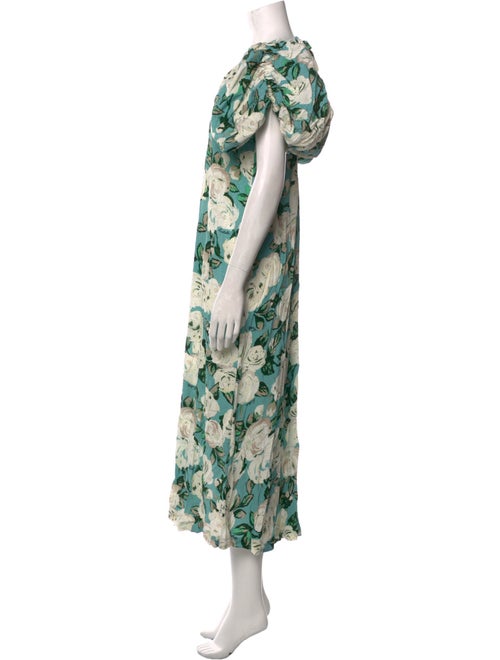 ROTATE Birger Christensen Floral Print Long Dress