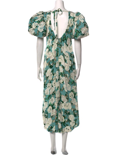 ROTATE Birger Christensen Floral Print Long Dress