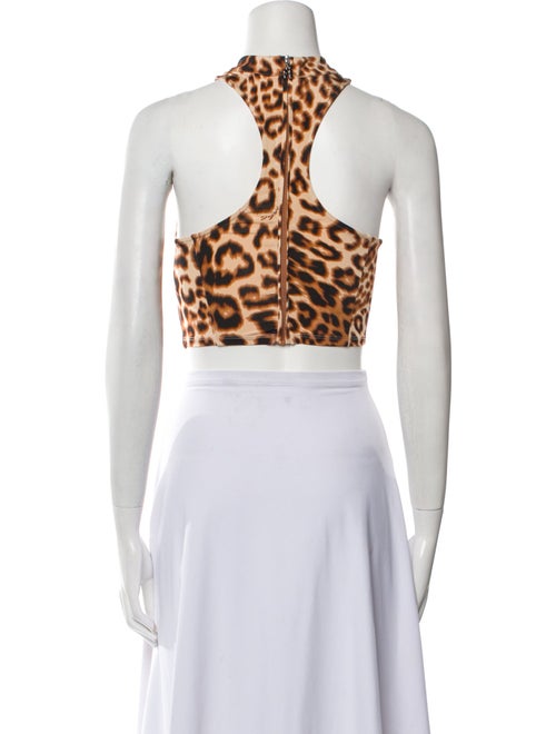 ROTATE Birger Christensen Animal Print Strapless Crop Top